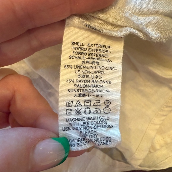 Free People Santorini Ecru Linen Maxi Dress with Ribbon Tie Straps 45097 - Picture 12 of 13